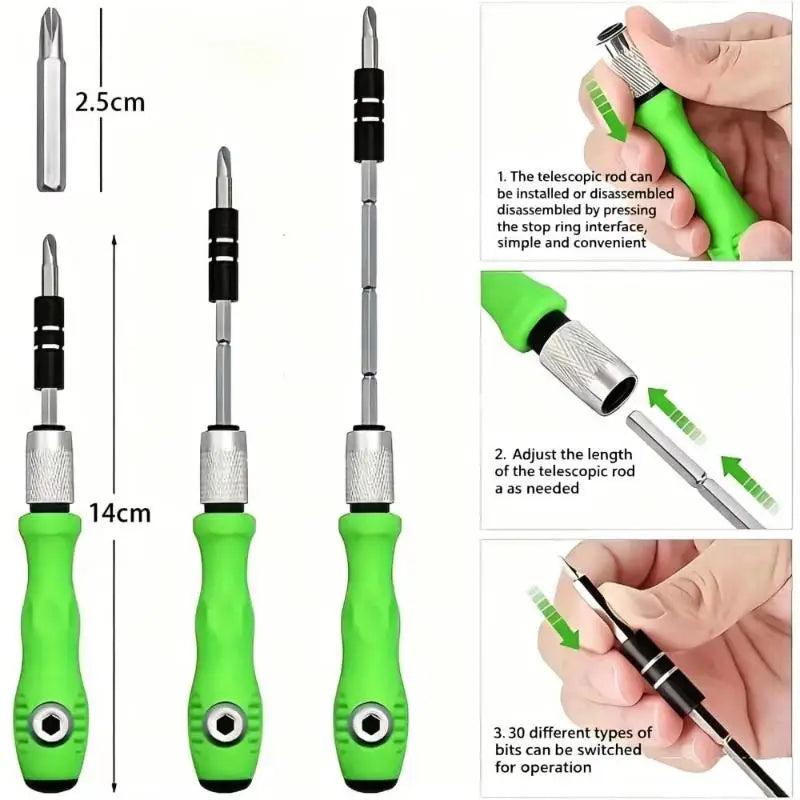 24/32-in-1 Precision Screwdriver Set – Magnetic Bits & Non-Slip Handle