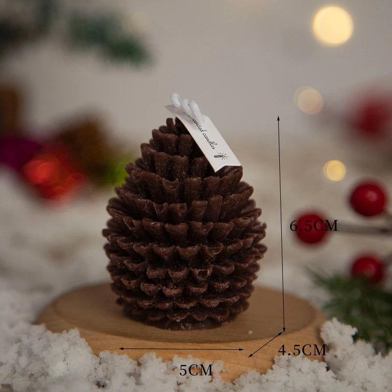 Christmas Pinecone Soy Wax Aromatherapy Candle | Holiday Décor Aromatherapy Candle Nixie BROWN