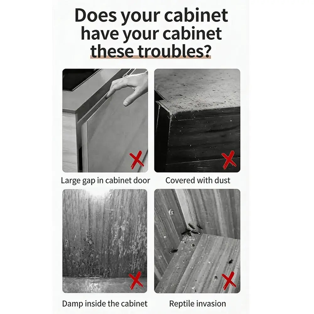 Self-Adhesive Cabinet Door Seal Strip 2.8M TPE Dust Guard Door Seal Strip Nixie