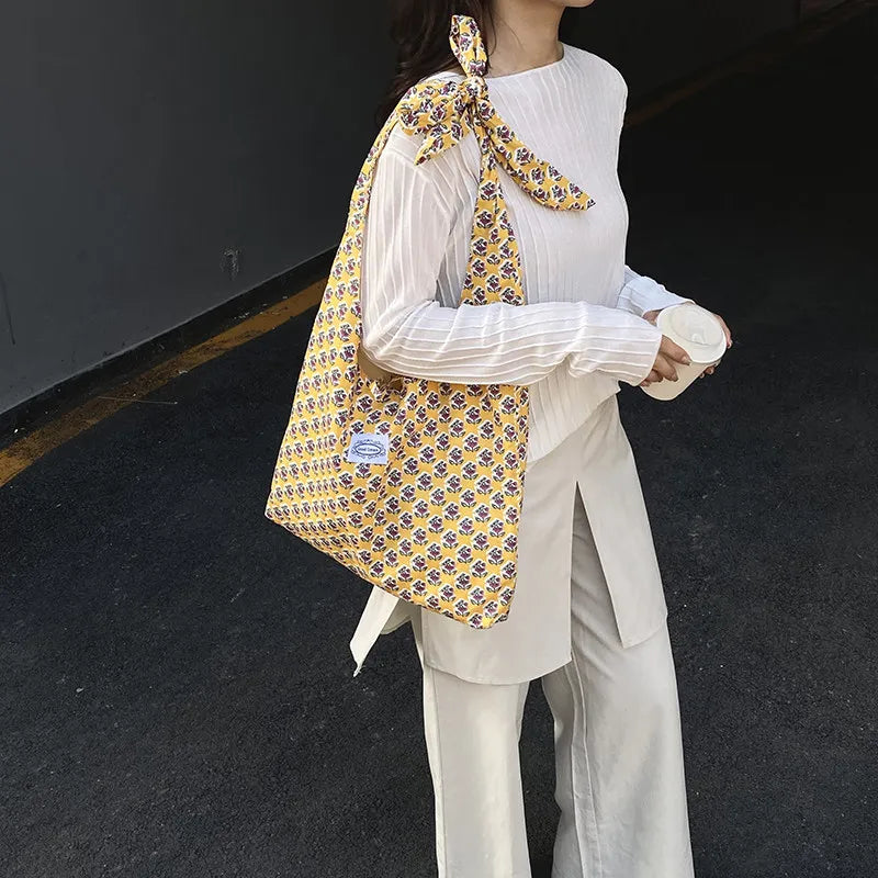 Women's Vintage Print Large Capacity Shoulder Tote Bag