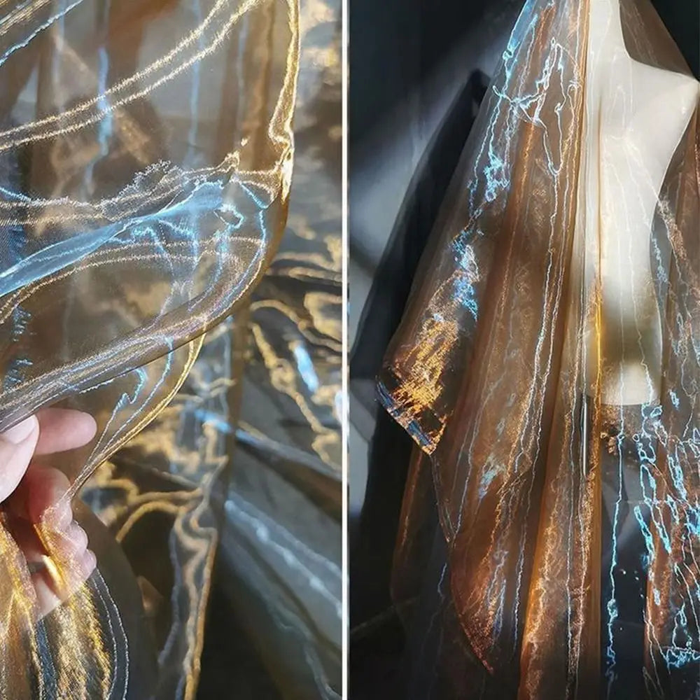 Two-Tone Gradient Organza Fabric 150x100cm – Soft Sheer Yarn Organza Craft Fabric Nixie