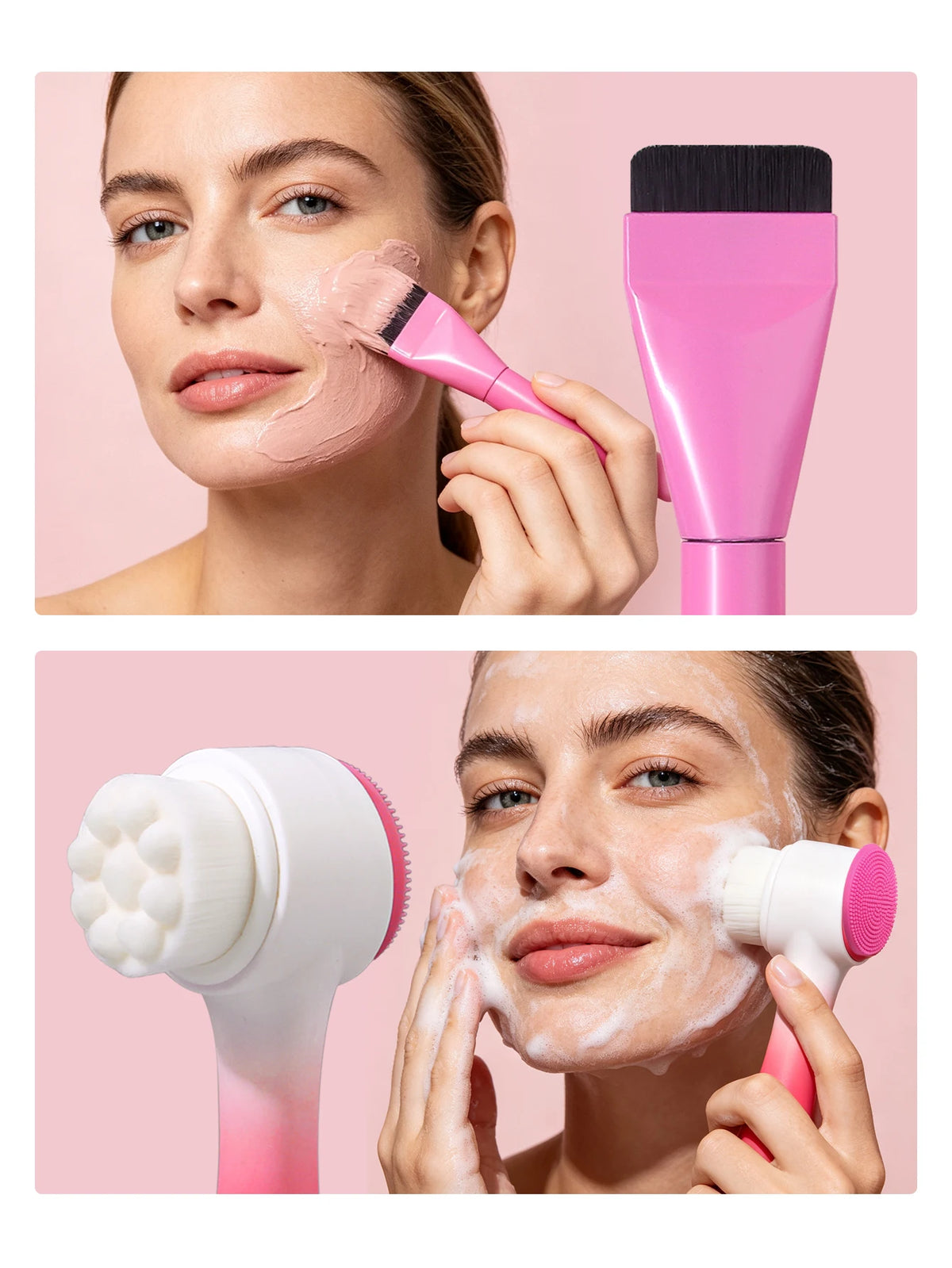 2Pcs Silicone Facial Cleansing & Mask Brush Set | Nixie Facial Cleansing Brush Nixie