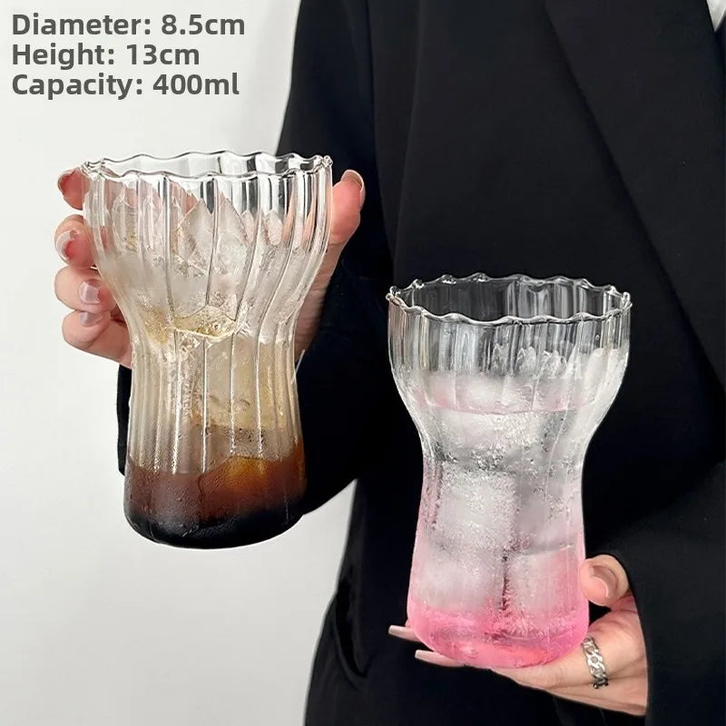 Retro Nordic Wide-Mouth Heat-Resistant Glass Cup | Coffee & Juice Glass Drinkware Cup Nixie 2 301-400ml