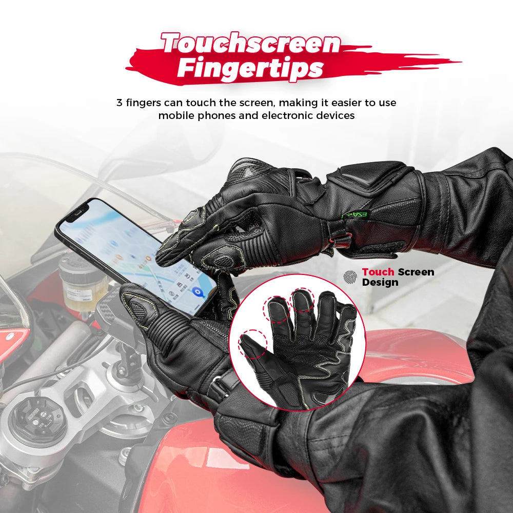 KEMITOUR Leather Motorcycle Gloves CE Kevlar Racing Protection Motorcycle Racing Gloves Nixie