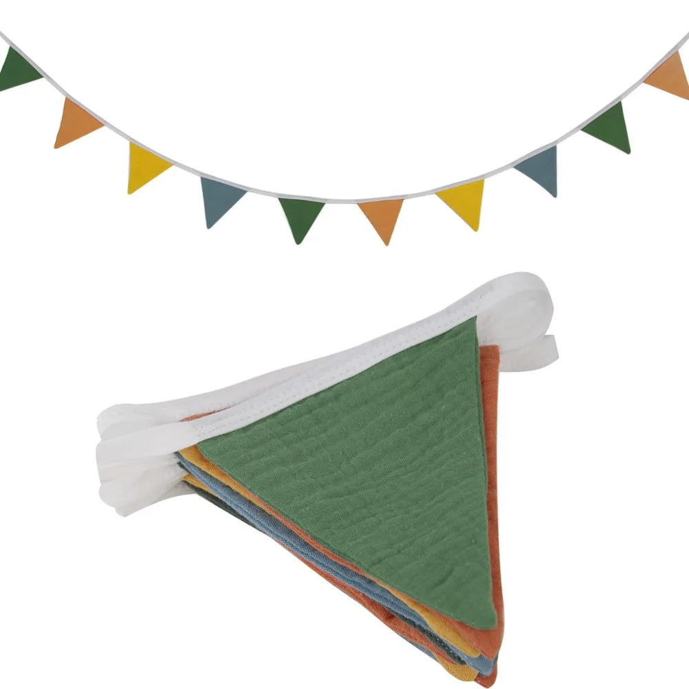 Boho Cotton Bunting Banner – Triangle Party Flag Decoration