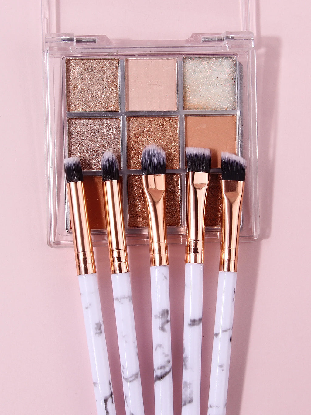 Marble Makeup Brush Set 12pc – Blush, Eyeshadow, Puff & Sponge Makeup Brush Set Nixie
