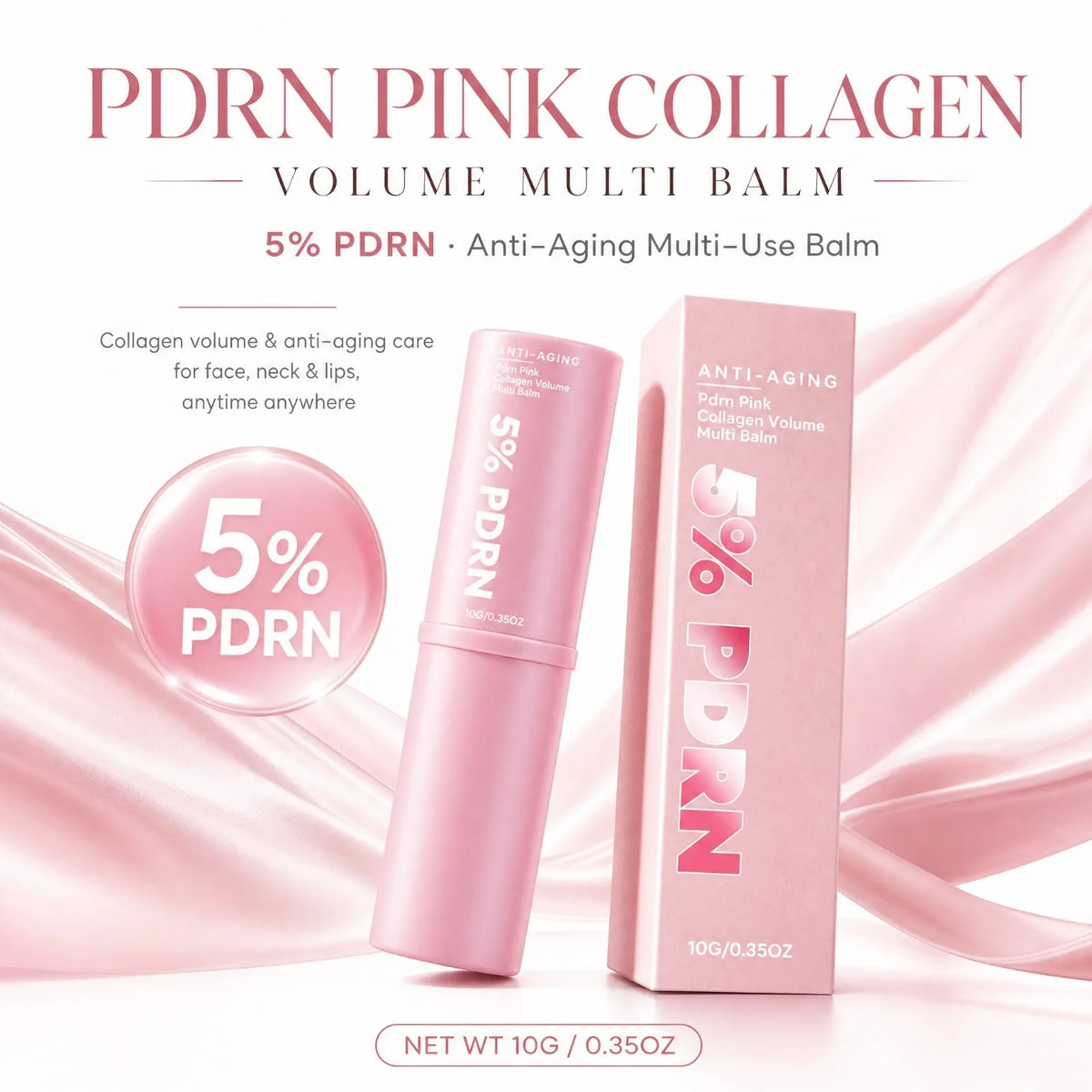 PDRN Pink Collagen Multi Balm – Face, Lip & Neck Moisturizer Collagen Balm Stick Nixie