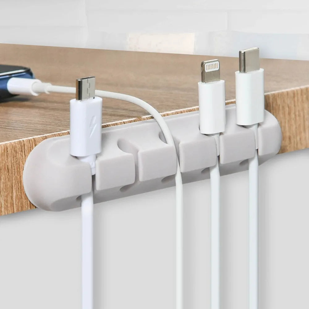 2PCS Self-Adhesive USB Cable Organizer Clips & Desk Hooks