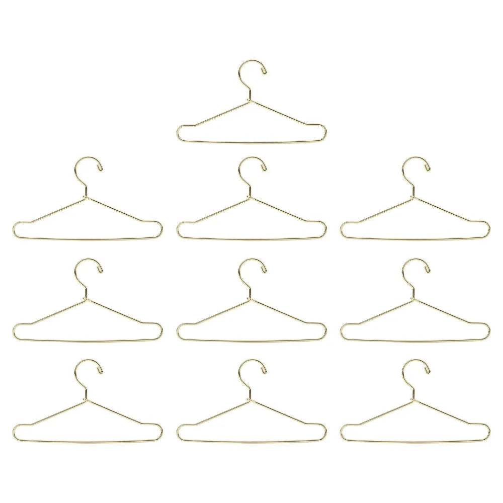 10pcs Mini Dollhouse Clothes Hangers – Gold & Rose Gold Steel Dollhouse Accessories Nixie