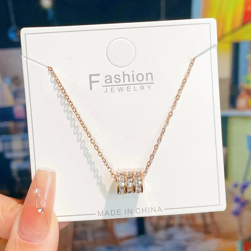 Hourglass Pendant Necklace | Minimalist Stainless Steel Clavicle Chain Pendant Necklace Nixie