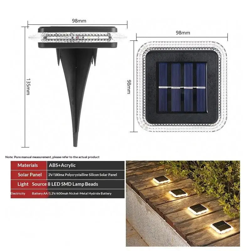 Solar Ground Light 8 LED Warm White IP65 Waterproof Garden Lamp Solar Garden Light Nixie A2