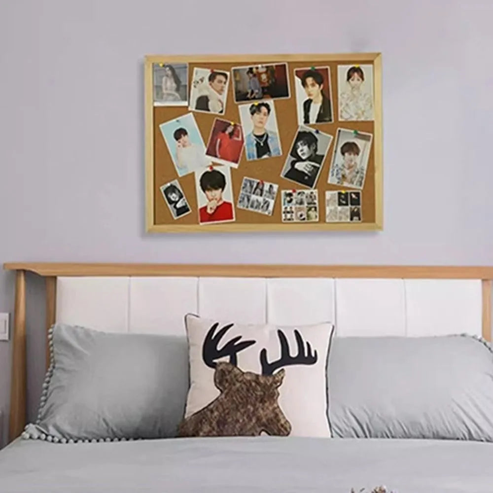 Wooden Frame Cork Bulletin Board – Hanging Memo Display Board Cork Bulletin Board Nixie