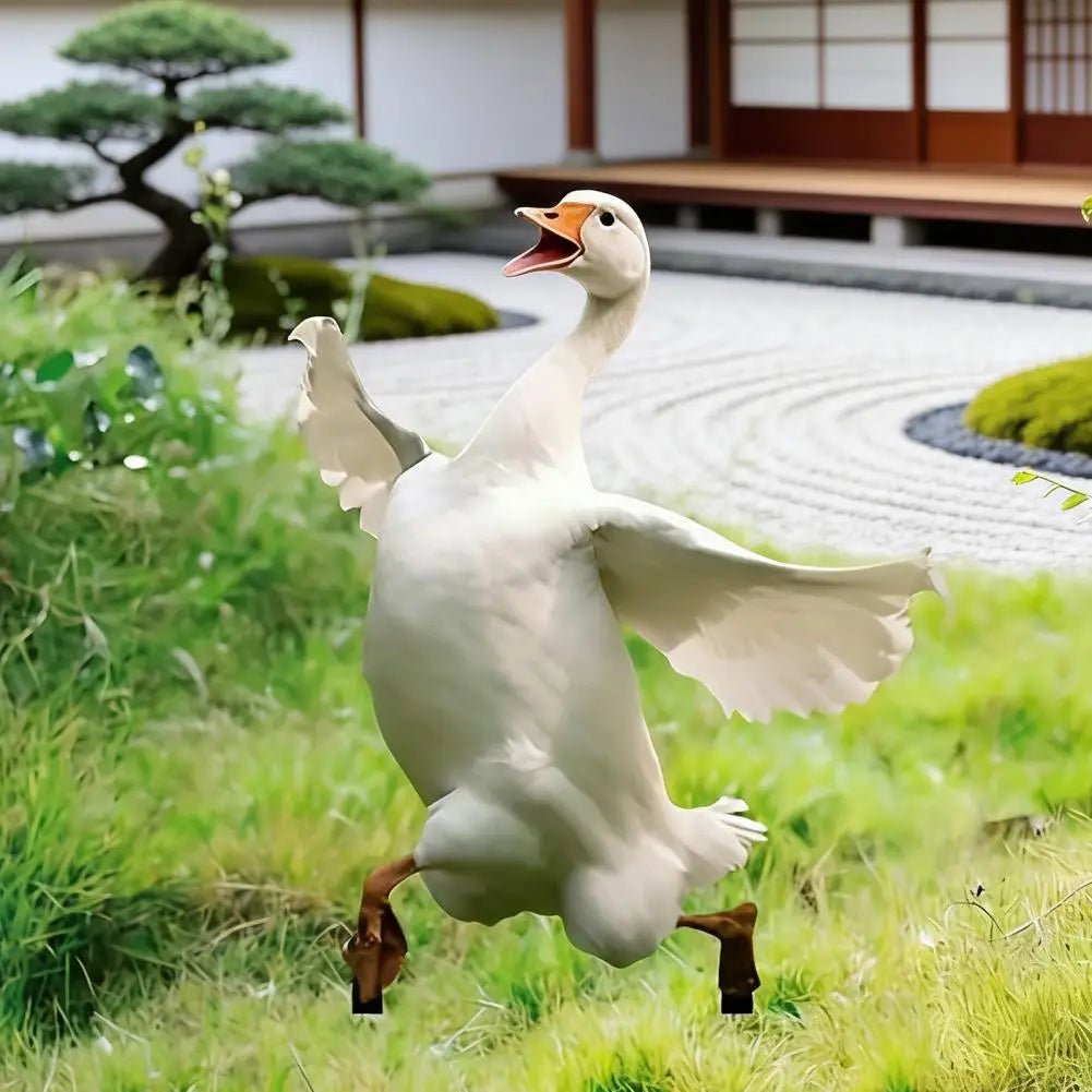 Acrylic 2D White Goose Garden Stake – Funny Lawn Decor Garden Lawn Stake Nixie