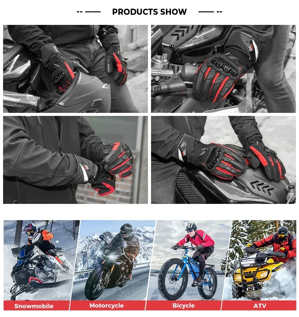 KEMiMOTO Winter Motorcycle Gloves – Waterproof & CE Rated Motorcycle Gloves Nixie