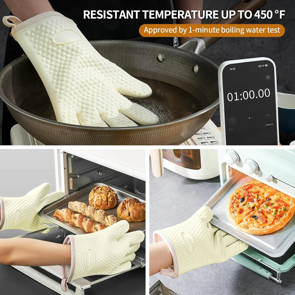 Silicone Oven Gloves | Heat Resistant BBQ & Baking Mitts Silicone Oven Gloves Nixie