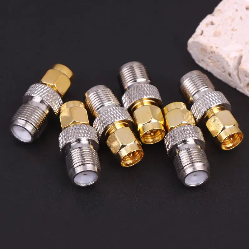 2pcs SMA Male to F Female RF Coaxial Adapter Gold Plated RF Coaxial Adapter Nixie