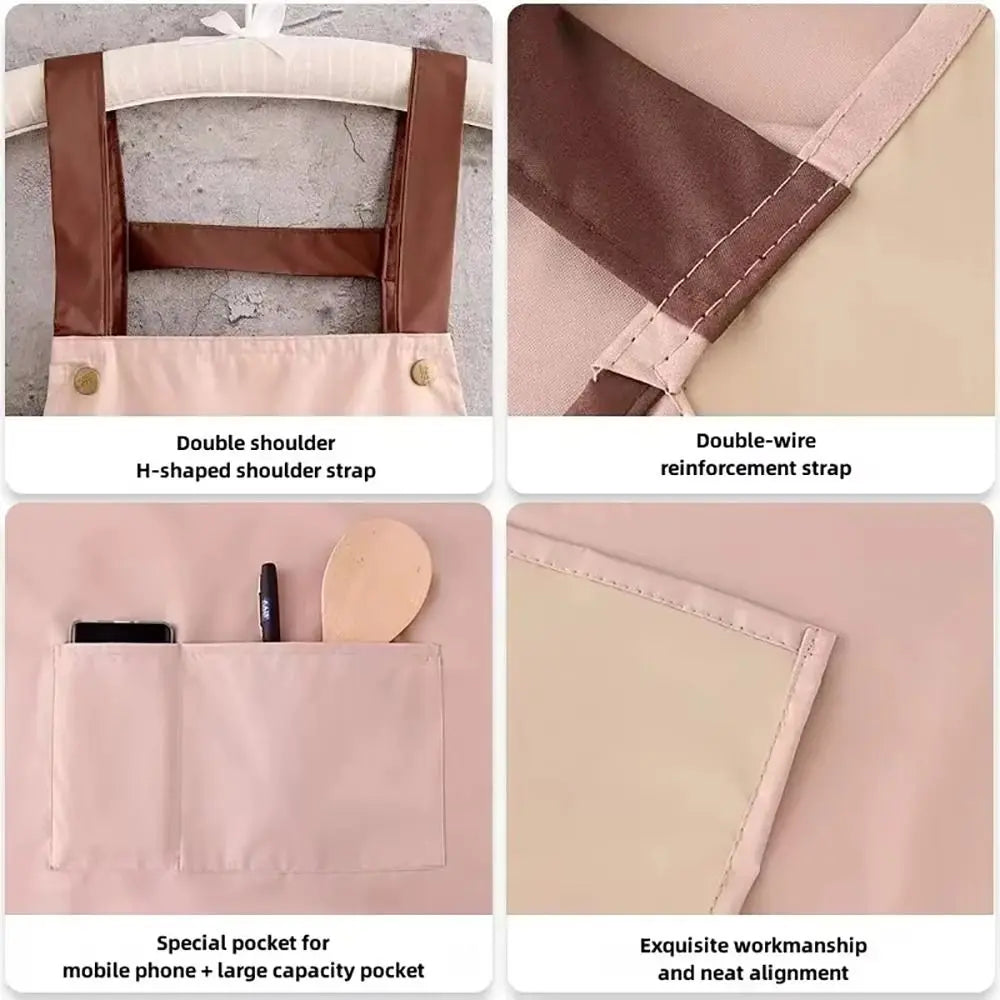 Waterproof Kitchen Apron with Pockets – Oil-Proof Unisex Kitchen Apron Nixie