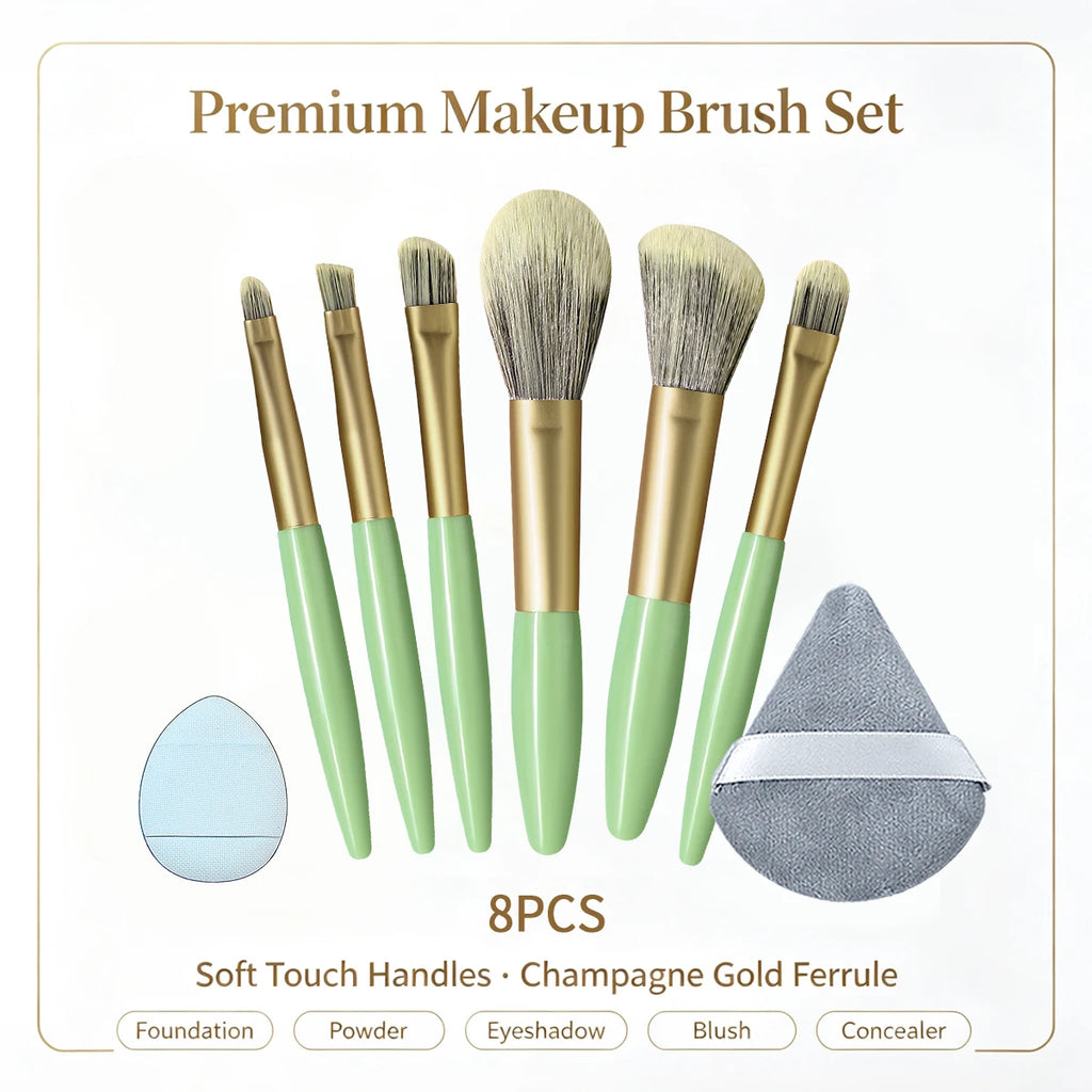 Mini Makeup Brush Set – 8-Piece Portable Travel Kit Makeup Brush Set Nixie