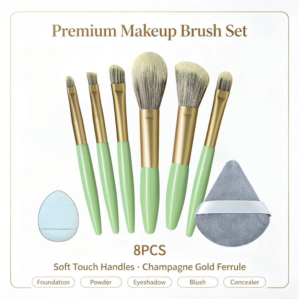 Mini Makeup Brush Set – 8-Piece Portable Travel Kit Makeup Brush Set Nixie