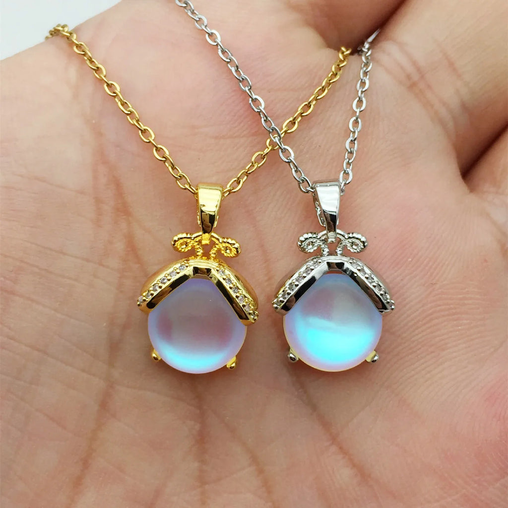Nixie Firefly Copper Pendant Necklace – Women's Clavicle Chain Pendant Necklace Nixie