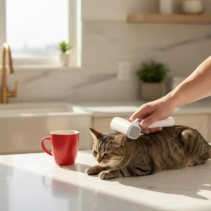 2-in-1 Self-Cleaning Pet Deshedding Brush for Dogs & Cats Pet Grooming Brush Nixie