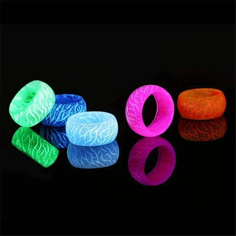 Resin Glow Ring Luminous Band Sizes 7-11 | Men & Women Novelty Glow Ring Nixie