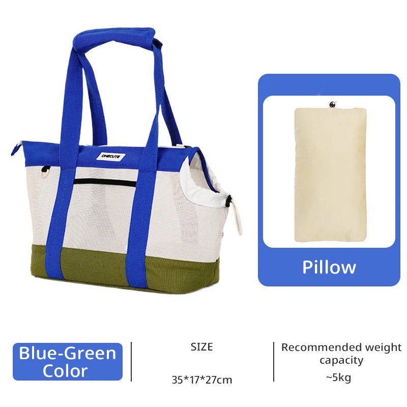 Breathable Pet Shoulder Carrier Bag – Travel Tote for Cats & Dogs Pet Carrier Bag Nixie Bag and cushion