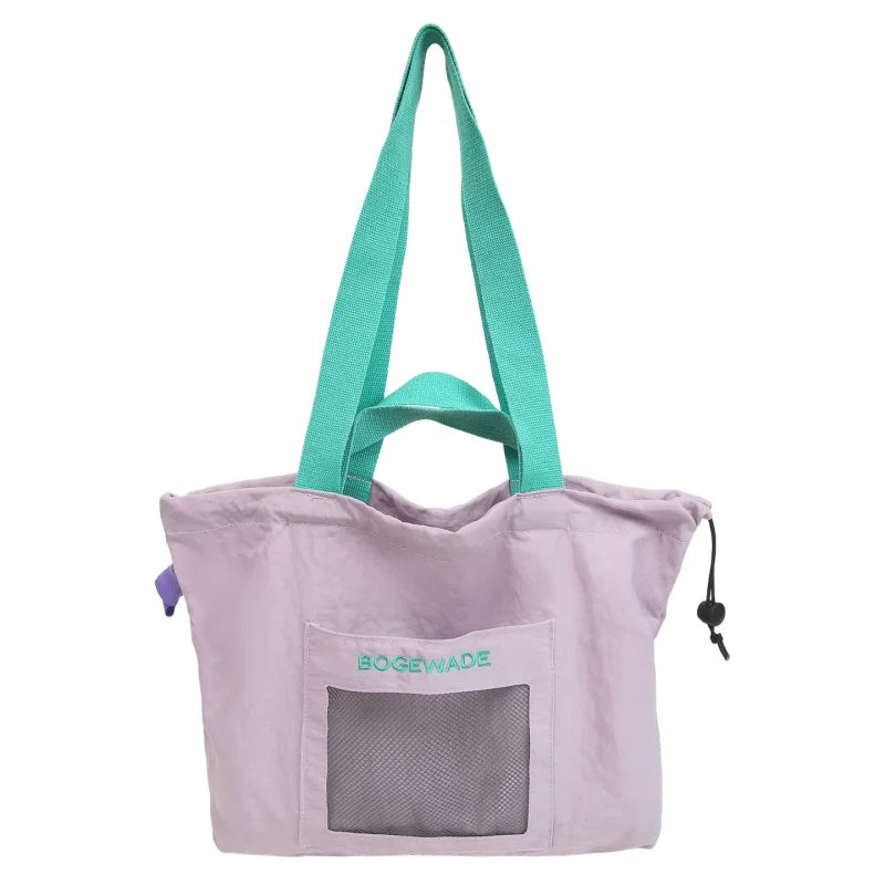 Foldable Drawstring Shoulder Bag – Lightweight Nylon Tote Shoulder Tote Bag Nixie