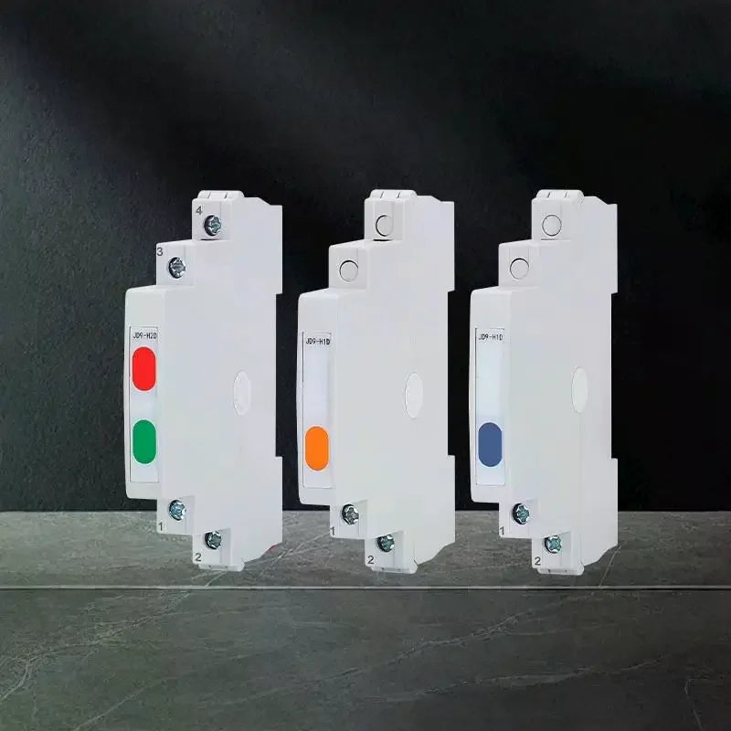 JD9 DIN Rail Indicator Light 24V–220V AC/DC Dual Color Signal DIN Rail Indicator Light Nixie