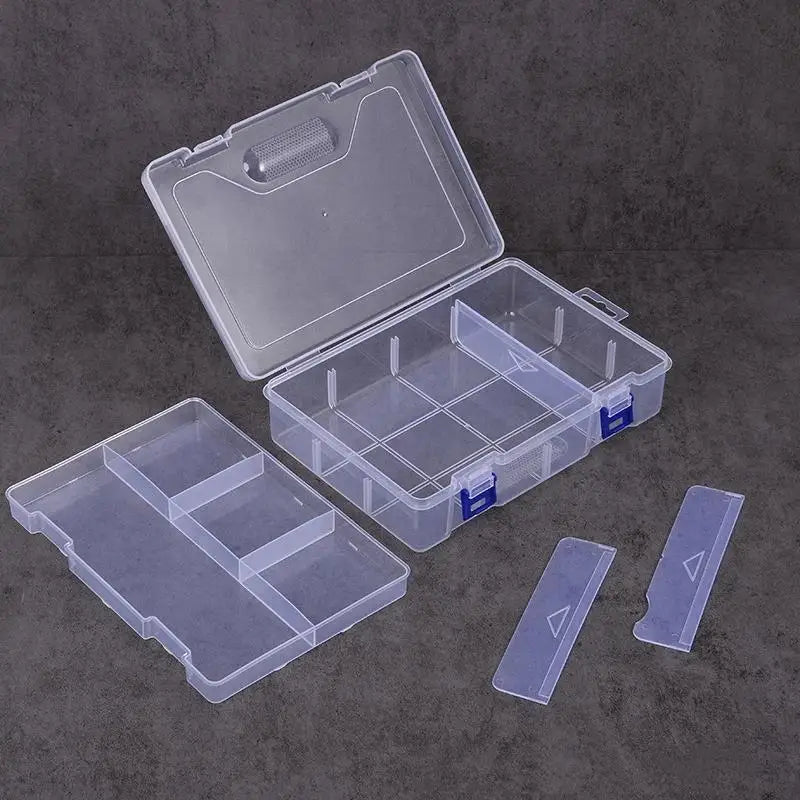 Adjustable Compartment Transparent Plastic Storage Box Organizer
