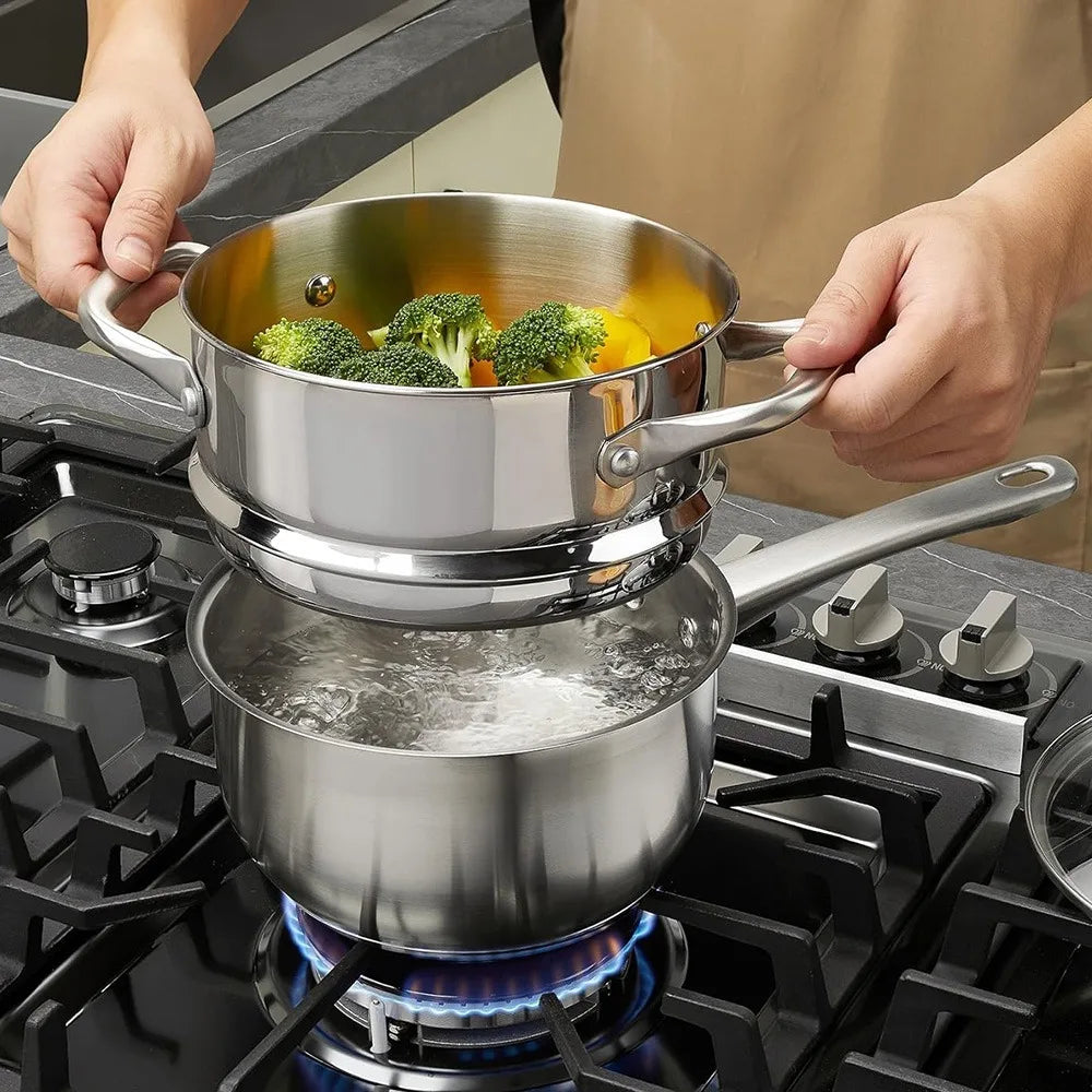 KOCH SYSTEME CS 10-Pc Stainless Steel Cookware Set | Induction Stainless Steel Cookware Set Nixie