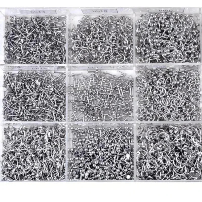 90/45 Pcs Mixed Stainless Steel Body Piercing Jewelry Set Body Piercing Jewelry Nixie