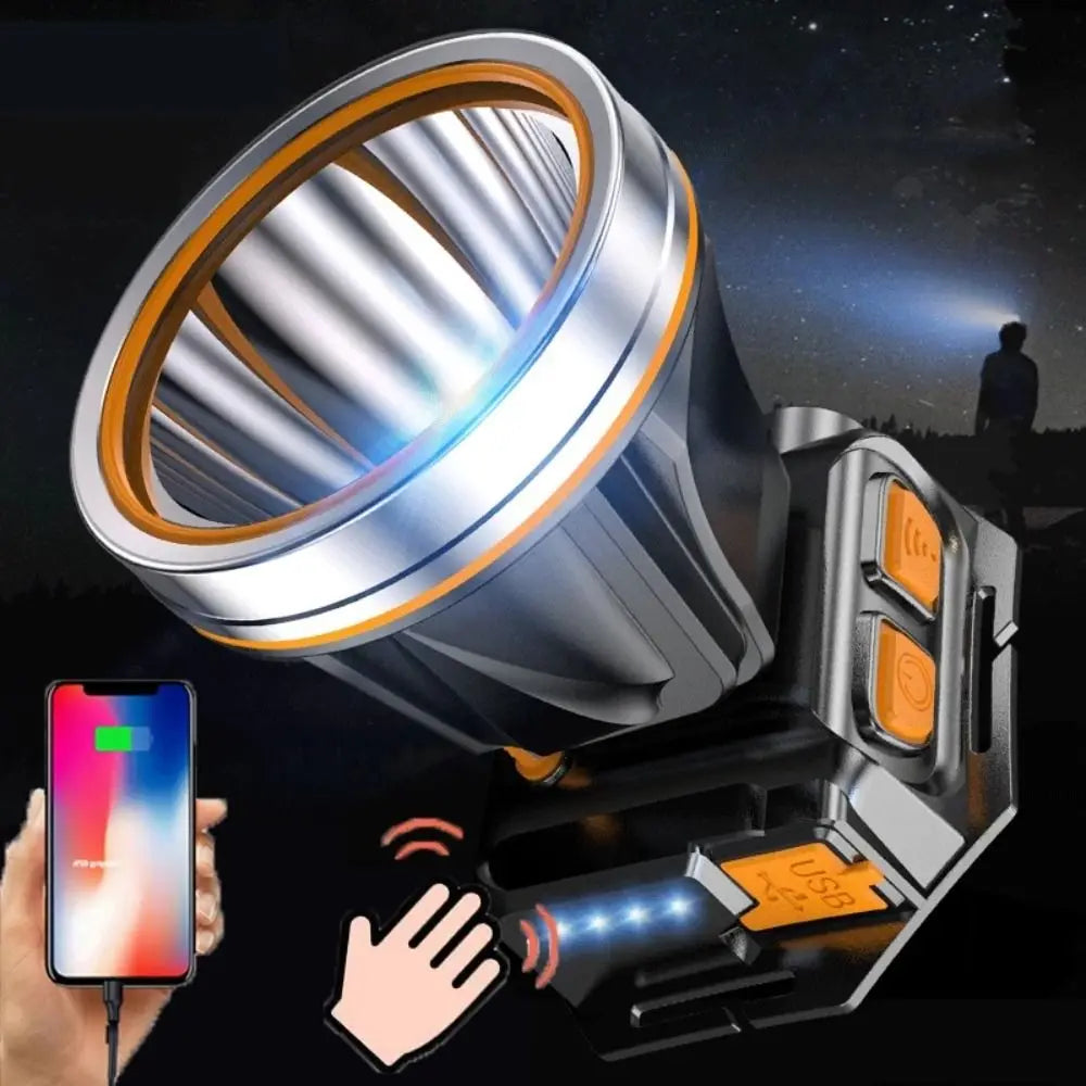 USB Rechargeable Smart Sensor LED Headlamp – 4000mAh