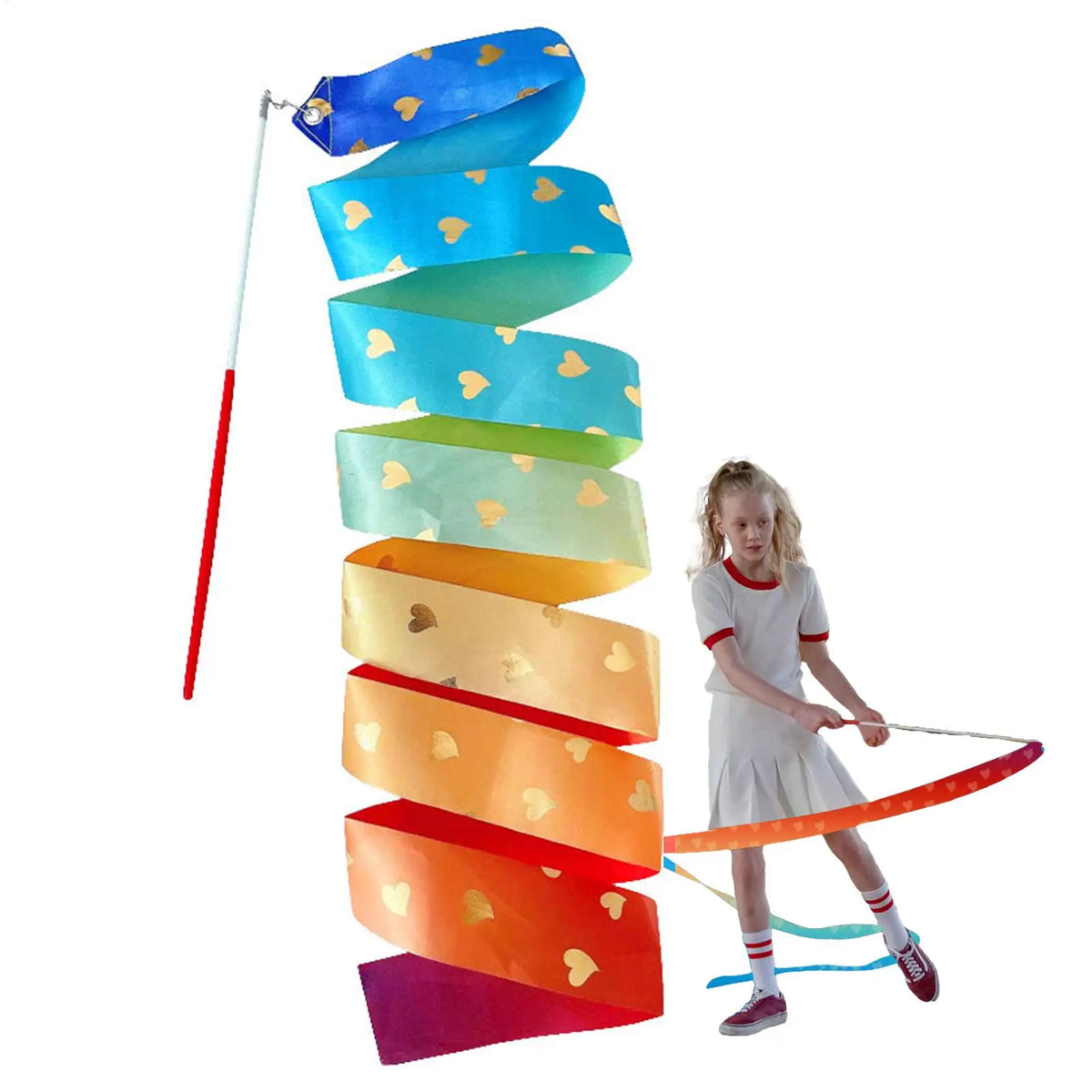 2M Rhythmic Gymnastics Dance Ribbon with Twirling Rod for Kids Gymnastics Dance Ribbon Nixie Default Title