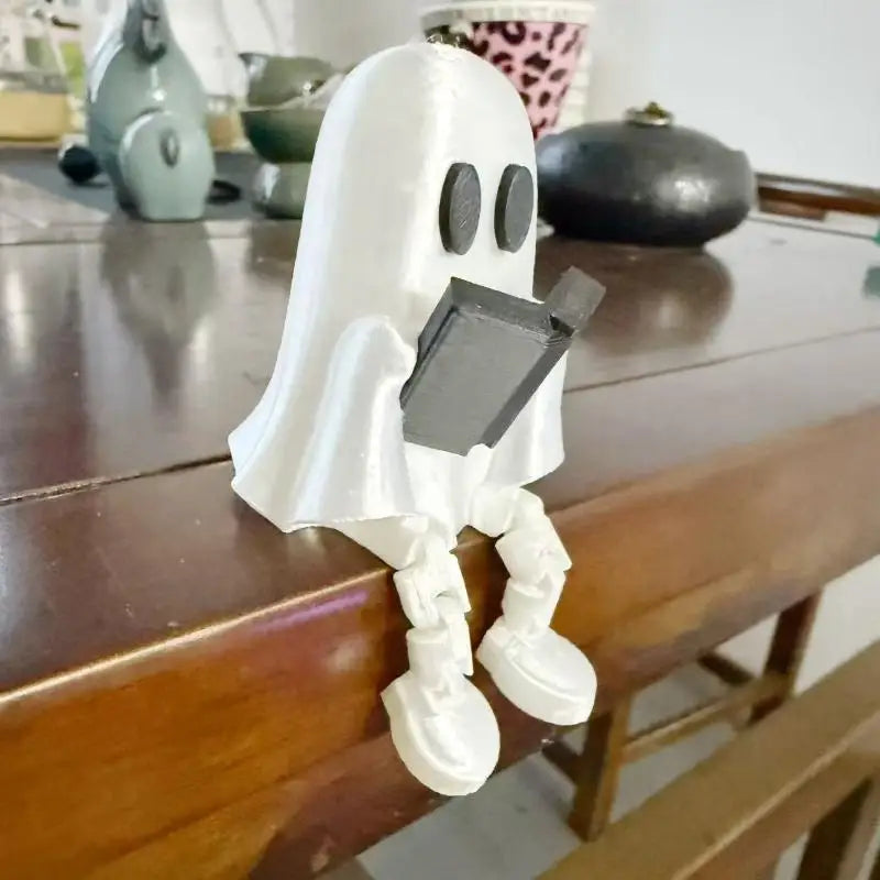 3D Printed Articulated Ghost Figurine | Cute Halloween Desk Decor Halloween Figurine Nixie Default Title