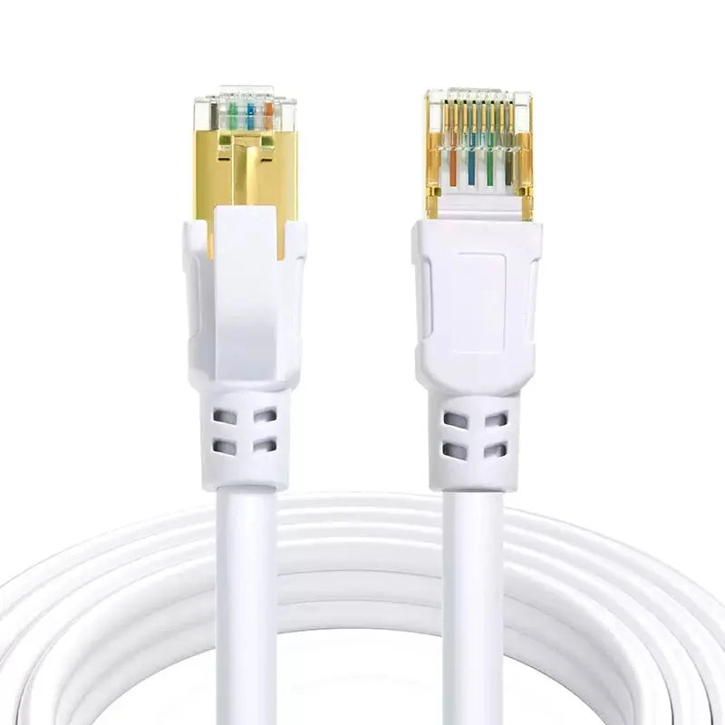 Cat 6 Flat Ethernet Cable RJ45 High-Speed Network 5M–30M Ethernet Network Cable Nixie Round White 20M