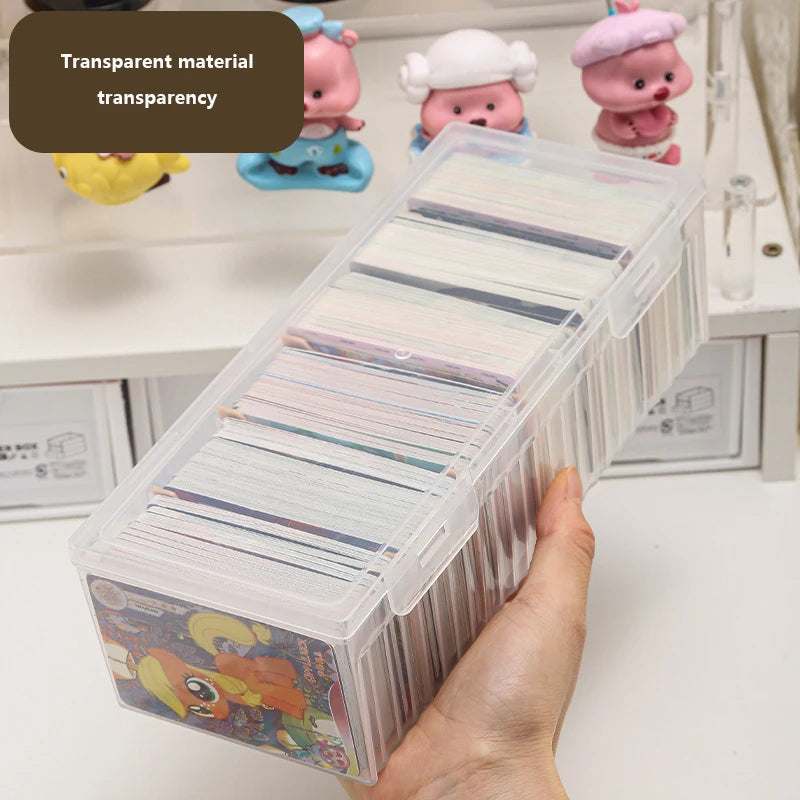 Clear Card Storage Box – Holds 550+ Cards & Adjustable Dividers Card Storage Organizer Nixie