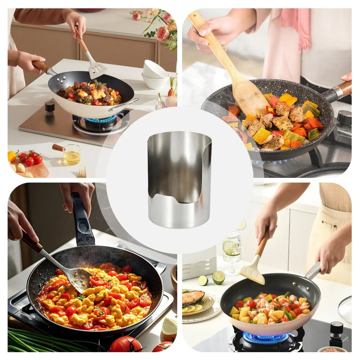Stainless Steel Spoon Rest & Pot Lid Holder for Kitchen