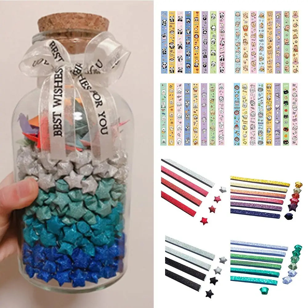 540 Lucky Star Origami Paper Strips – Colorful Kids DIY Craft Origami Craft Paper Nixie