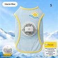 Cooling Dog Vest with Fan – Breathable Ice Silk Summer Coat Dog Cooling Vest Nixie S Blue