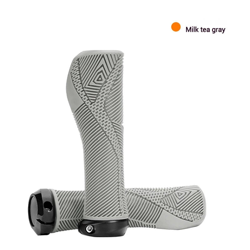 ENLEE Ergonomic MTB Bike Handlebar Grips – Anti-Slip, Shockproof Bike Handlebar Grips Nixie Milk Tea Gray