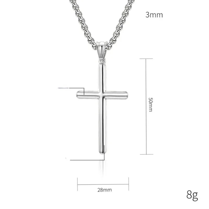 Cross Pendant Choker Necklace | Unisex Stainless Steel Gift Pendant Necklace Nixie