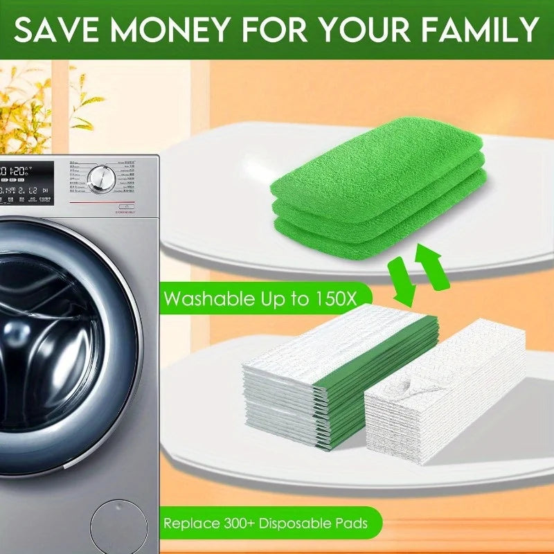4-Pack Reusable Microfiber Mop Pads – High Absorption Floor Pads
