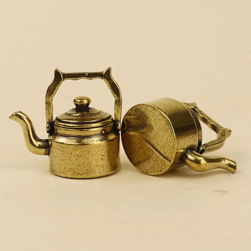 Antique Brass Teapot Incense Burner | Retro Copper Desk Ornament Incense Burner Ornament Nixie