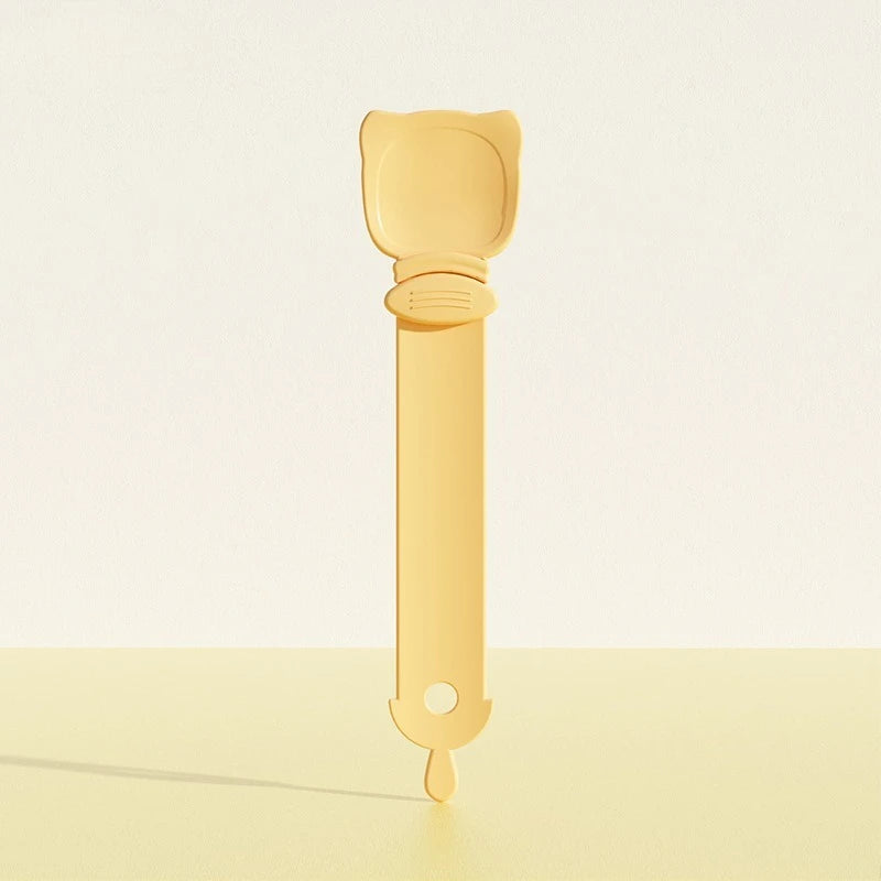Cat Strip Feeder Spoon – Long Handle Lickable Wet Food Dispenser Cat Food Feeder Nixie Yellow