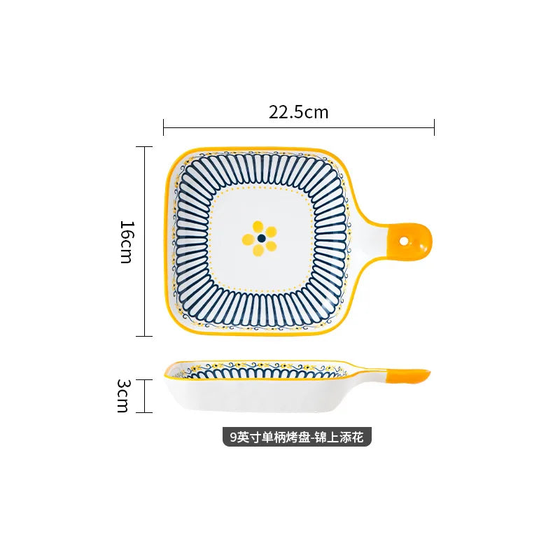 Nordic Ceramic Bowl & Dish Set – Baking Tray & Dumpling Plate