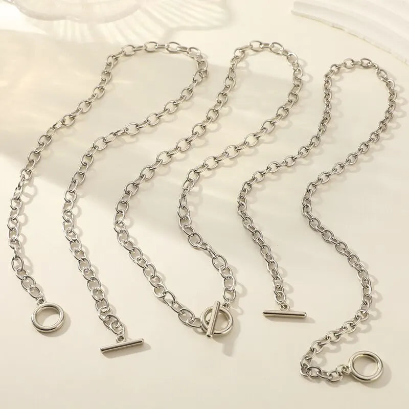 4pcs Hip Hop Thick Chain Collarbone Necklace Set – Unisex Chain Necklace Set Nixie