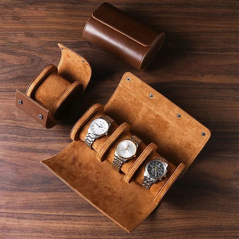 Watch Roll Travel Case 1 Slot – PU Leather Watch Organizer Watch Roll Case Nixie