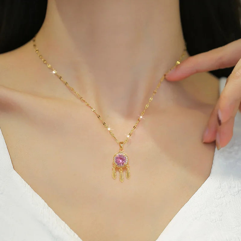 Luxury Tassel Pendant Gold Choker Necklace – Stainless Steel Pendant Choker Necklace Nixie