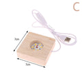 LED Solid Wood Square Night Light USB Lamp Base 5–10CM LED Night Light Base Nixie 7CM